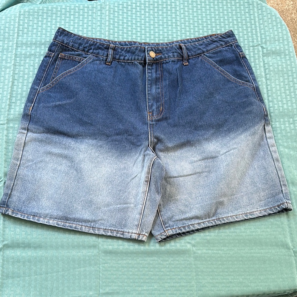 Magnify Ombre Blue Denim Jean Shorts